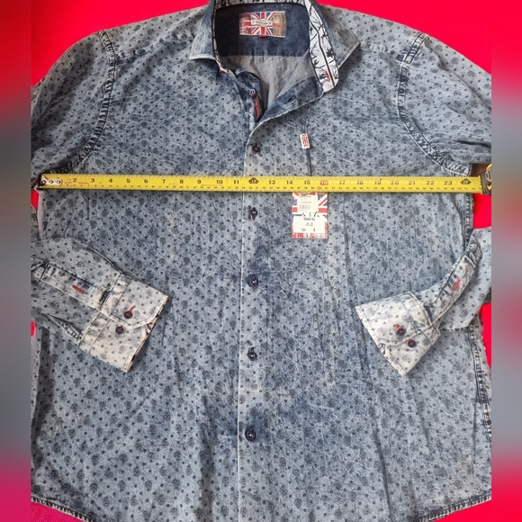 7 Downie St. Paisley Denim Shirt NWT - Picture 3 of 9